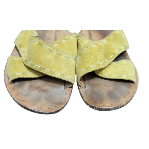 Frye Avery Pickstitch Women’s Suede Leather Crossover Strap Slide Sandals Size 8 - Picture 5 of 9